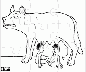 Coloriage Casse-tête de Romulus et Remus