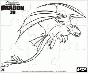 Coloriage Casse-tête des dragons Furie Nocturne