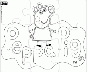 Coloriage Casse-tête du logo de Peppa Pig