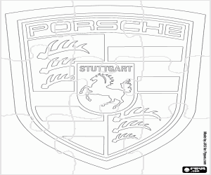 Coloriage Casse-tête du logo Porsche