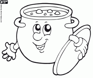 Coloriage La casserole souriante