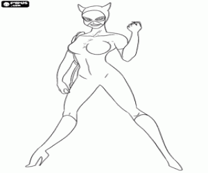 Coloriage Catwoman, rival de Batman