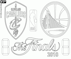 Coloriage Cavaliers vs Warriors, Finales NBA 2018