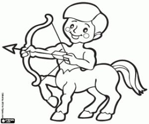 Coloriage Centaur avec arc et flèche