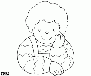 Coloriage Cet enfant souriant est appelé Teo