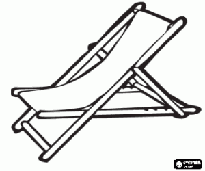Coloriage Chaise longue de toile pliante