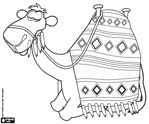 Coloriage Chameau des rois mages au repos