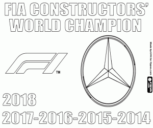 Coloriage Le champion 2018 est Mercedes