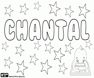 Coloriage Chantal, nom dans plusieurs langues