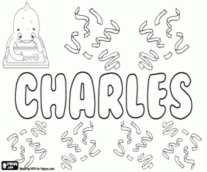 Coloriage Charles, nom anglais et français
