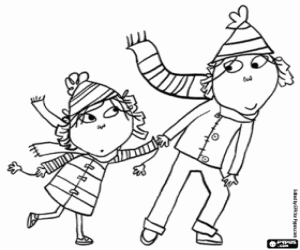 Coloriage Charlie et Lola en hiver