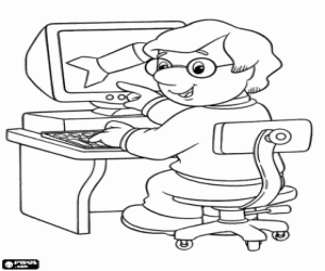 Coloriage Charlie Pringle à l'ordinateur