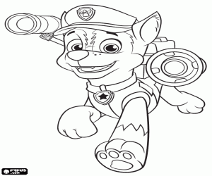 Coloriage Chase, le chien police de Paw Patrol
