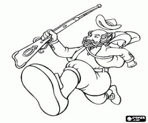 Coloriage Le chasseur, personnage dans l'histoire