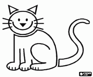 Coloriage Chat avec un grand sourire