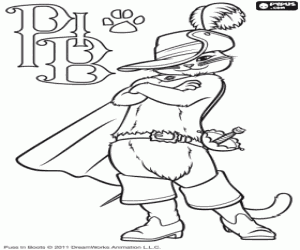 Coloriage Chat botté avec une épée