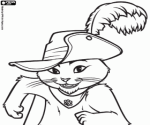 Coloriage Le Chat Botté, personnage principal