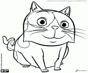 Coloriage Le chat cochon, la mascotte de Tif