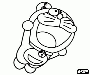 Coloriage Le chat cosmique est Doraemon