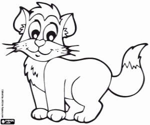 Coloriage Chaton heureux