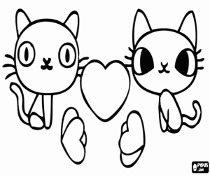 Coloriage Les chats de Pucca et Garu
