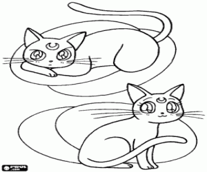 Coloriage Les chats de Sailor Moon