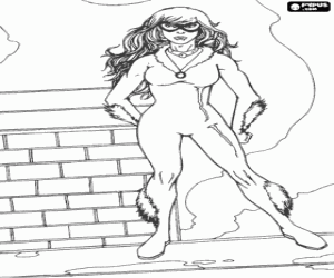 Coloriage La Chatte Noire, personnage