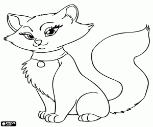 Coloriage Chatte élégant avec grosse queue
