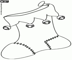 Coloriage Chaussette de Noël avec grelots