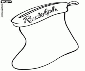 Coloriage Chaussette de Noël de Rudolph
