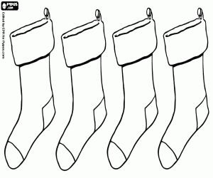 Coloriage Chaussettes de Noël pour décorer