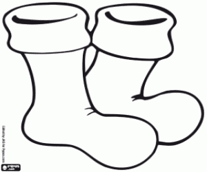Coloriage Chaussettes du Père Noël