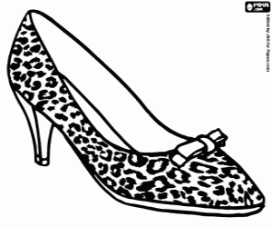 Coloriage Chaussure peau de léopard