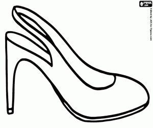 Coloriage Chaussures de haut talon avec talon nu