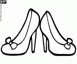 Coloriage Chaussures à talons. Talons hauts