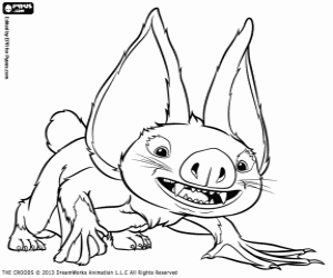 Coloriage Chauve-Copin, animal de Les Croods