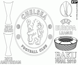 Coloriage Chelsea, champion Ligue Europa 2019