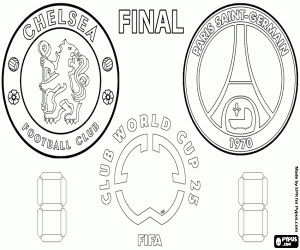 Coloriage Chelsea vs PSG, Finale Coupe du Monde 2025