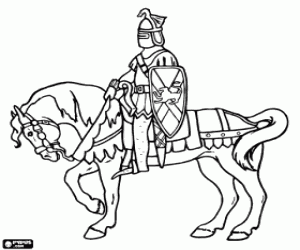 Coloriage Chevalier à cheval