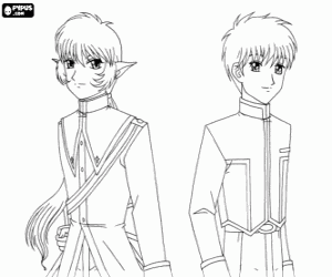 Coloriage Le Chevalier bleu et Masaya Aoyama