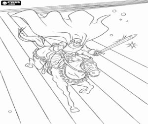 Coloriage Le chevalier, personnage de Thor