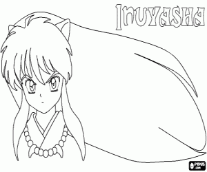 Coloriage Les cheveux longs de Inuyasha