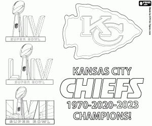 Coloriage Chiefs de Kansas City, Super Bowl 2023