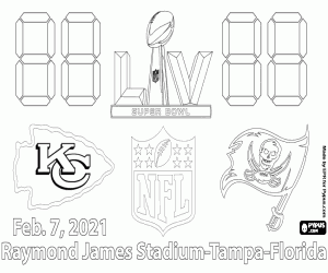 Coloriage Chiefs vs Buccaneers, Super Bowl 2021