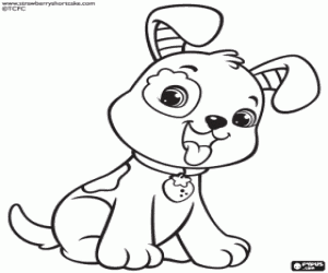 Coloriage Le chien de Charlotte aux fraises