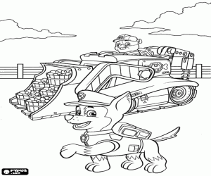 Coloriage Les chiens de Paw Patrol lors de la récolte