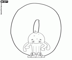 Coloriage Le chiffre zéro et Pypus la pieuvre