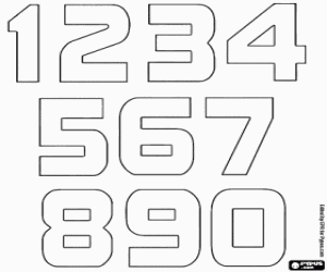 Coloriage Chiffres de 1 à 9 et 0