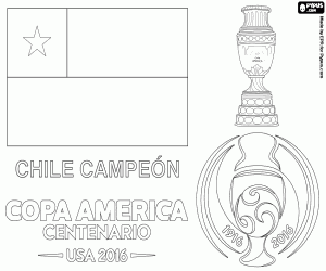 Coloriage Chili, champion Copa America 2016