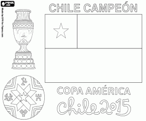 Coloriage Chili, champion de Copa America 2015